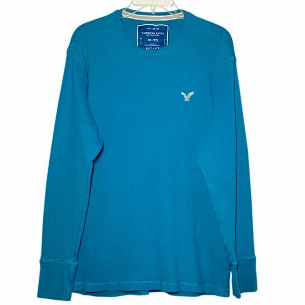 American Eagle Vintage Fit Thermal in Teal Blue Men’s XL